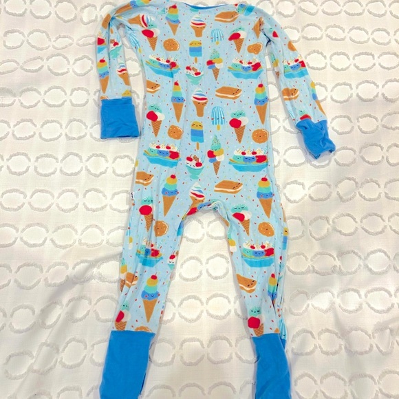 Little Sleepies Zippy two-way zip pajamas blue ice cream print - Picture 4 of 4